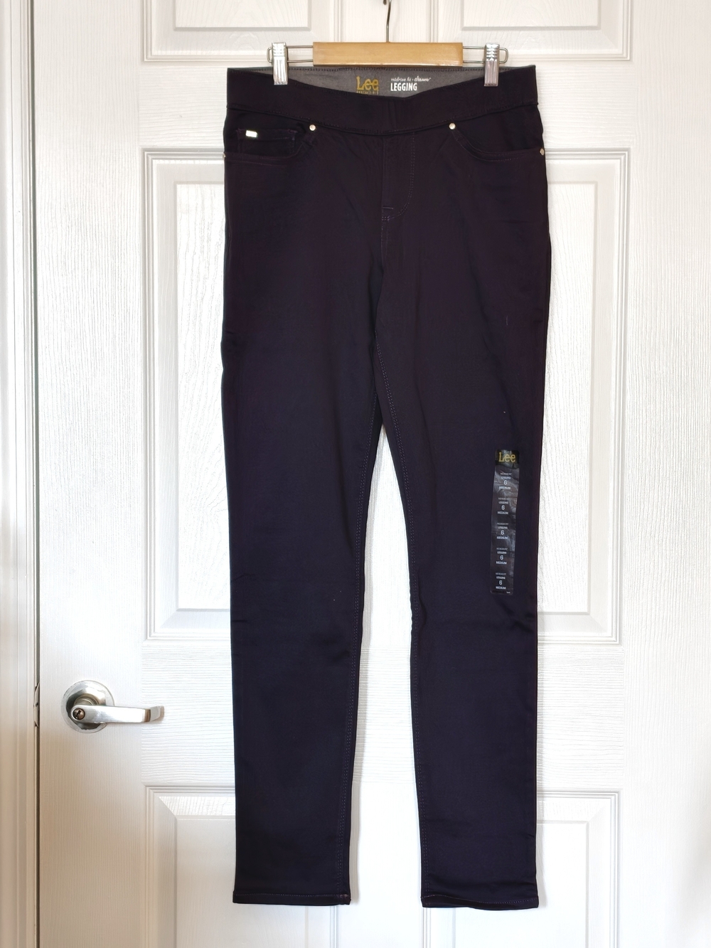 Lee Midrise Fit Legging Jegging Pull On Size 6 Medium Dark Purple Stretch